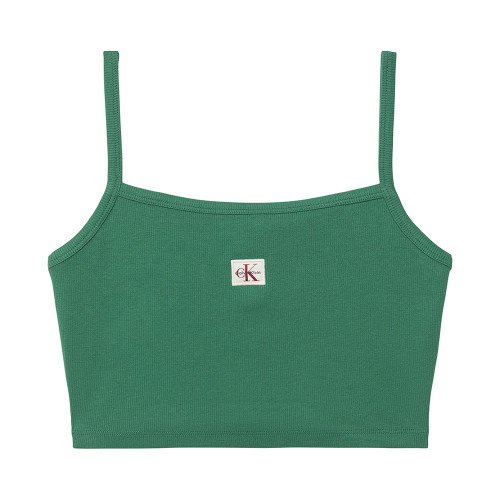 Calvin Klein Γυναικεία αμάνικη μπλούζα Cropped Ribbed Cotton Cami Top